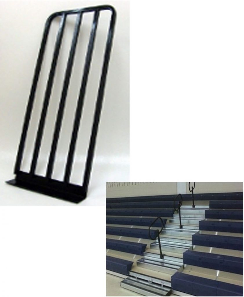 bleacher ends and aisle rails
